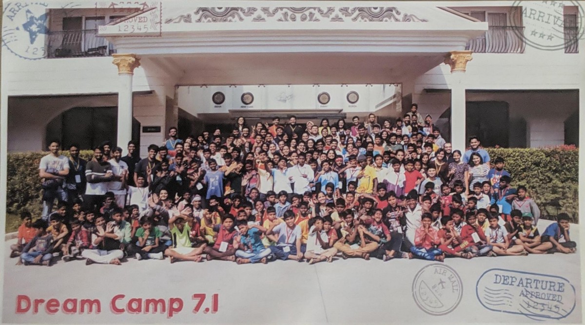 Group photo after a camp for children